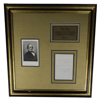 1843 Daniel Webster Signed Letter Framed with Photo 